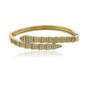 Bracelete Snake Cravejado Dourado
