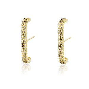 Brinco E. Hook Lara Cravejado Dourado