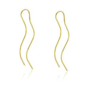 Brinco Fio Onda Dourado