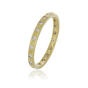 Anel Connect Cravejado Dourado