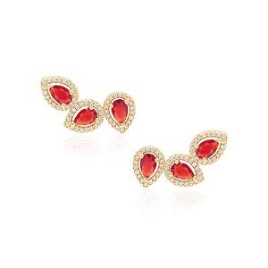 Brinco E. Cuff 3 Gotas Dourado