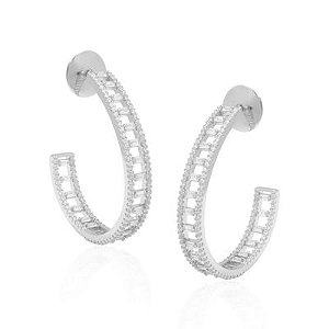 Brinco Argola Oval Triho Rbranco