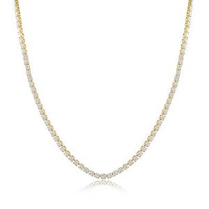 Choker Riviera Rita Cristal 2Mm Dourado
