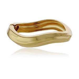 Bracelete Liso Onda Dourado