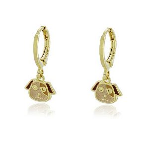 Brinco Argola Cachorrinho Dourado