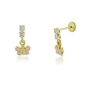 Brinco Infantil Borboleta Dourado