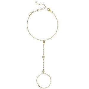 Hand Chain Quadradinho Dourado