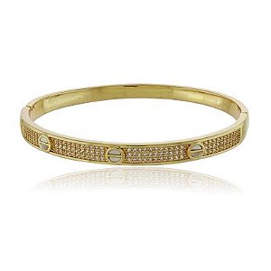 Bracelete Catia Cravejado Dourado