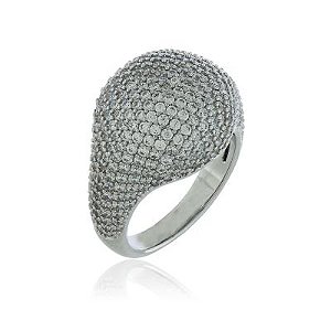 Anel Abaulado Cravejado Rbranco