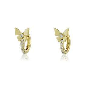 Brinco Argola Borboleta P Dourado