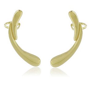 Brinco E. Cuff Liso Gota Dourado