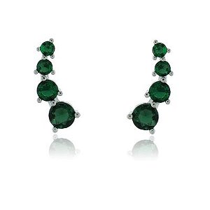 Brinco E. Cuff 4 Ródio Verde
