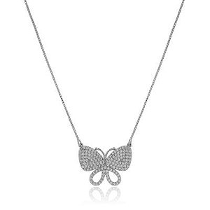 Colar Borboleta Cravejado Rbranco