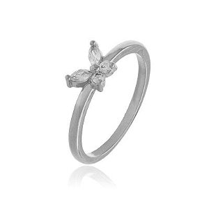 Anel Borboleta Pedra Rbranco