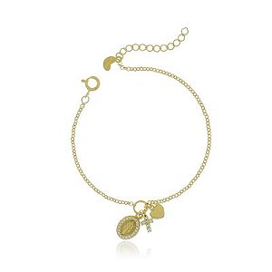 Pulseira Patuá Religioso Dourado