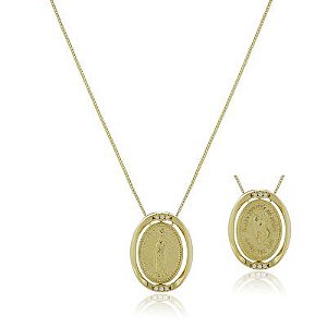 Colar Nossa Sra Fatima Dourado