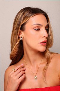 Brinco Gota Duplo Banho Bco-Ama