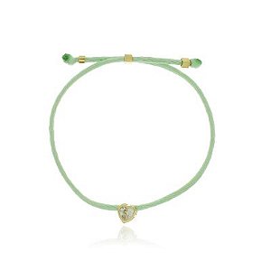 Pulseira Verão Coração Verde Claro