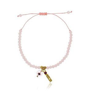 Pulseira Cristais Desejo Rosa