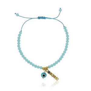 Pulseira Cristais Desejo Azul Claro