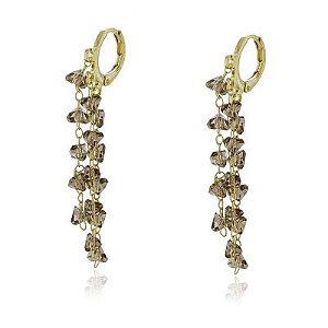 Brinco Pedrinhas Fume Dourado