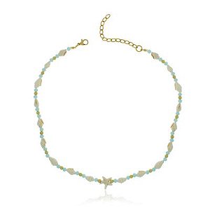 Choker Brisa Do Mar Azul Claro