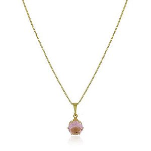 Colar Miriam Rosa 8mm Dourado