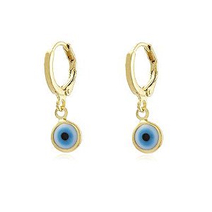 Brinco Argola Olho Grego Dourado