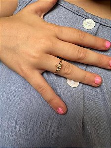 Anel Infantil Abc Dourado