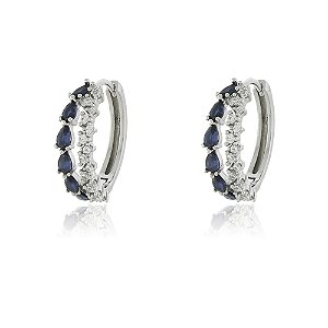 Brinco Argola Dupla Azul Rbranco