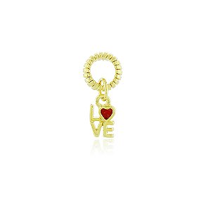 Pin Lock Love Resina Dourado