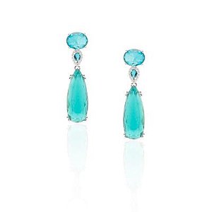 Brinco Pedras 3 Ródio Verde