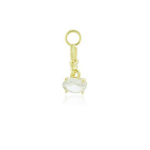 Charm Pedra Oval Dourado