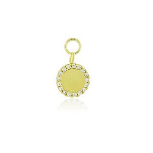 Charm Placa Redonda Dourado