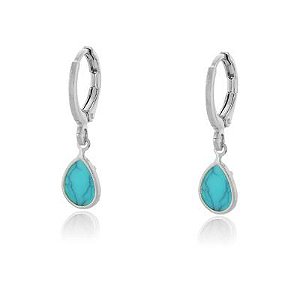 Brinco Argola Turquesa Rbranco