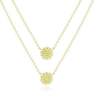 Escapulário Livrai Me Do Mal Dourado