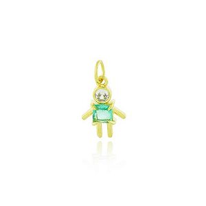 Pingente Menino Verde Dourado