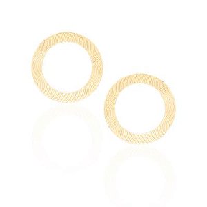 Brinco Vazado Textura Dourado