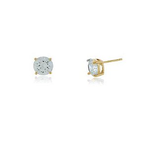 Brinco Paula 6Mm Cristal Dourado