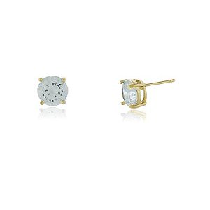 Brinco Paula 8Mm Cristal Dourado