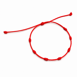 Pulseira 7 Nós Fininha Vermelho