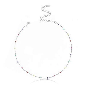 Choker Bolinhas Coloridas Rbranco