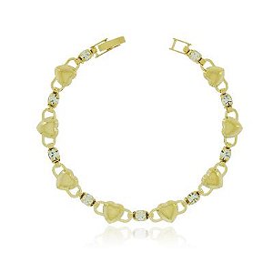 Pulseira Coração Luz Dourado