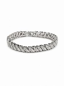 Pulseira Onda Liso E Cravejado Rbranco