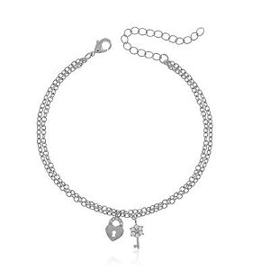 Pulseira Dupla Chave Cadeado Rbranco