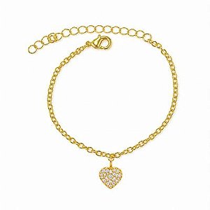 Pulseira Infantil Mini Coração Dourado