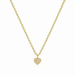Colar Infantil Mini Coração Dourado