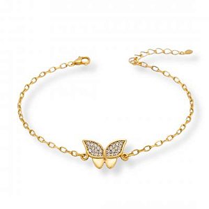 Pulseira Infantil Borboleta Dourado