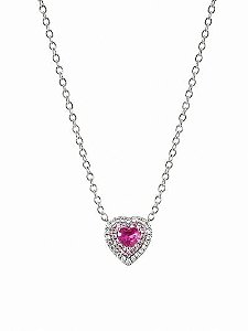 Colar Cora Ródio Rosa