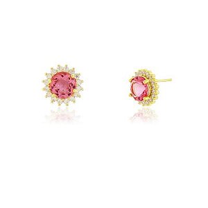 Brinco Kate Pink M Dourado